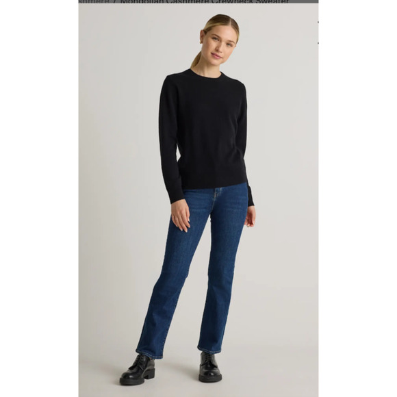 Quince Sweaters - Quince 100% Cashmere Crewneck Sweater Women's M black SGK001 Minimalist